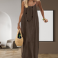 Robe longue décontractée à bretelles spaghetti et dos nu pour femme