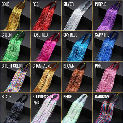 💯 Lassen Sie Ihr Haar glänzen😍Glitzernde Haarflitter Seidenverlängerung