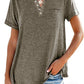 Modische feste Farbe Tasche Kurzarm T-Shirt