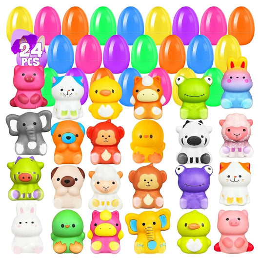 🔥VENTE CHAUDE 54% DE RÉDUCTION🔥24 Œufs de Pâques remplis de jouets Squishy à retour lent