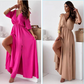 💯Elegantes, sexy Kleid mit V-Ausschnitt und Seitenschlitz für Damen