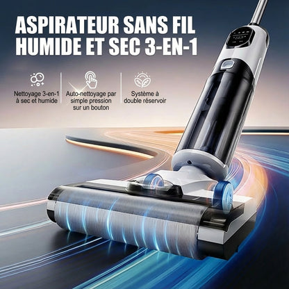 🚀Aspirateur eau et poussière avec fonction autonettoyante ⚡ Nettoyeur de sol sans fil tout-en-un pour sols durs 🏠 Léger et efficace : élimine sans effort les poils d'animaux et les miettes 🐾🧹