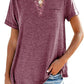 Modische feste Farbe Tasche Kurzarm T-Shirt