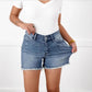 🥇50%Rabatte⏳Ausgefranster Saum, Abgeschnittene Jeansshorts Mit Hohem Aufstieg👖