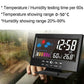 Digitaler LED Temperatur- und Feuchtigkeitsmonitor mit Wettervorhersage und Tischuhr