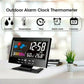 Digitaler LED Temperatur- und Feuchtigkeitsmonitor mit Wettervorhersage und Tischuhr