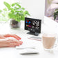 Digitaler LED Temperatur- und Feuchtigkeitsmonitor mit Wettervorhersage und Tischuhr