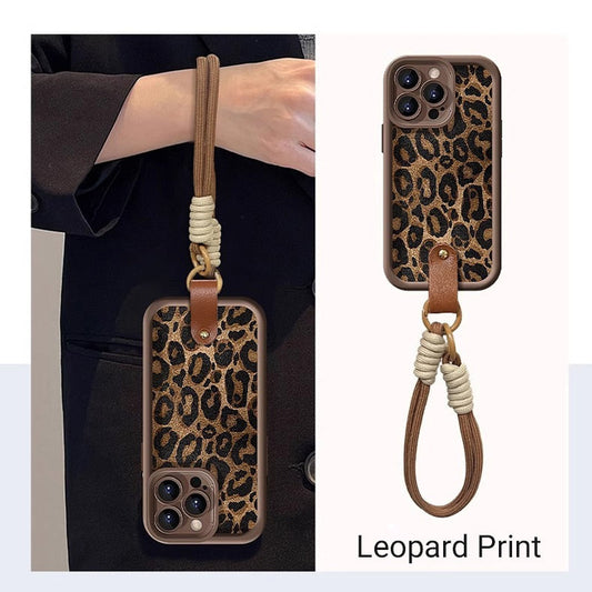 Leopard Print Tasche für iPhone mit Lanyard