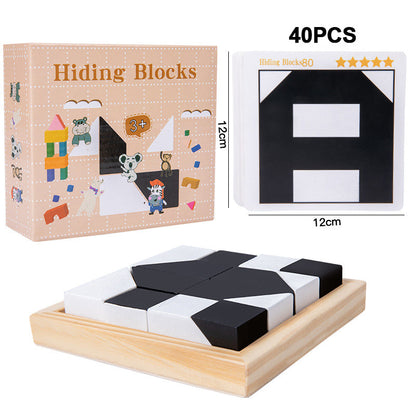 Creative Black & White Block Puzzles Set for Kids