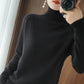 Einfarbiger Kaschmir-Strickpullover mit Rollkragen