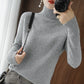 Einfarbiger Kaschmir-Strickpullover mit Rollkragen