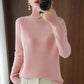 Einfarbiger Kaschmir-Strickpullover mit Rollkragen