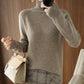 Einfarbiger Kaschmir-Strickpullover mit Rollkragen
