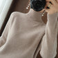 Einfarbiger Kaschmir-Strickpullover mit Rollkragen