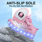 Chaussures à roulettes lumineuses LED avec roues amovibles