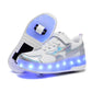 Chaussures à roulettes lumineuses LED avec roues amovibles