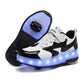 Chaussures à roulettes lumineuses LED avec roues amovibles