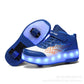 Chaussures à roulettes lumineuses LED avec roues amovibles