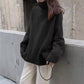 Hochgeschlossener, wattierter Pullover mit Schlabberlook