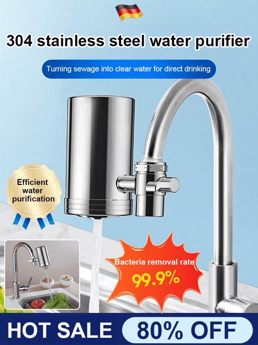 🎁✨😍 45% Preisnachlass - (Kaufen Sie 2 Gratis Versand)🔥✨Installationsfreier Edelstahl-Haushaltswasserhahn-Wasserreiniger