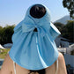 🌞Summer Sun Essentials 👒Großer hohler Hut mit abnehmbarem Halstuch