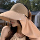 🌞Summer Sun Essentials 👒Großer hohler Hut mit abnehmbarem Halstuch