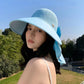 🌞Summer Sun Essentials 👒Großer hohler Hut mit abnehmbarem Halstuch