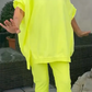 🎁💃Begrenzte Zeit 19% Rabatt💥Rundhalsausschnitt mit Schlitz. Fluoreszierender Freizeitanzug für Damen