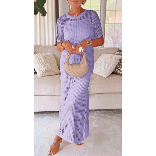 🎁✨😍 43% Preisnachlass (kostenloser Versand ab 2 Stück)💥Langes Damenkleid mit Ausschnitt - zweiteiliges Set