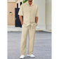 🔥Herren-Set aus Oberteil mit Kragen und Hose mit Kordelzug