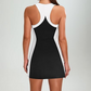 Farbblockierendes, schmales Minikleid und Shorts im Set