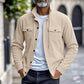 Herren-Cordjacke mit Knopfleiste und langen Ärmeln