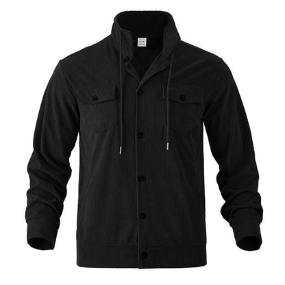 Herren-Cordjacke mit Knopfleiste und langen Ärmeln