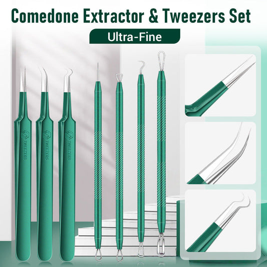 Ultra-feines Mitesser-Entferner- & Pinzetten-Set