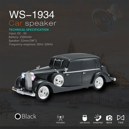 Haut-parleur Bluetooth en forme de voiture vintage avec son stéréo