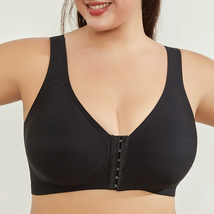 Soutien-gorge gainant croisé à fermeture avant sans coutures