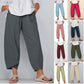 💎💃 PROMO -50% ! Pantalon Femme Coton & Lin – Coupe Large, Taille Élastiquée & Respirant (Kaki/Gris/Vert/Noir/Bleu Marine, S-5XL)